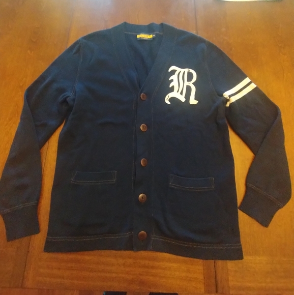 Vtg Rugby Ralph Lauren Navy Cardigan Sweater